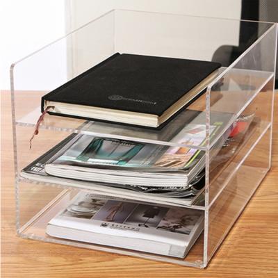 China Office/Hotel/Dining Room/School/Church Office Supplies File Folder Custom Design Acrylic Clear Office Folders Organizer for sale