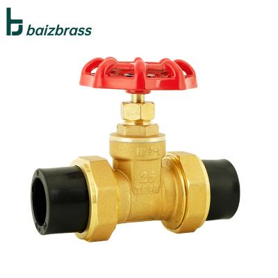 China General China Valve Manufacturer PE Forged Brass Gate Valves With Five Star Hand Wheel for sale