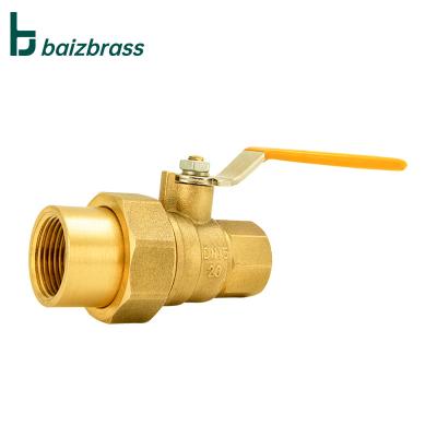 China General China Valve Factory 1/2in*3/4in Yellow Brass Long Handle Gas Valve Ball Valve for sale