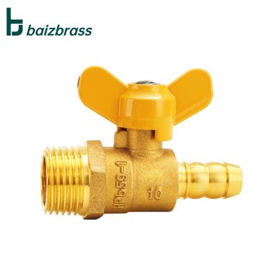 China General DN8-DN15 Premium Quality Male Thread Gas Brass Ball Valve With Nipple for sale