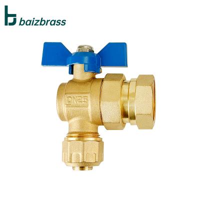 China General Female Thread Plastic Pipe Aluminum Brass Union Angle Valve For Water for sale