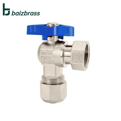 China General Butterfly Handle For Aluminum Plastic Pipe Brass Angle Valve With Nickel Plating for sale