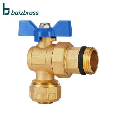 China Male Thread Aluminum-plastic Pipe Connection Ball Valve General Brass Union Angle Valve for sale