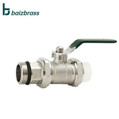 China Long handle genuine union ppr male thread brass mixing ball valve general water flow control for sale