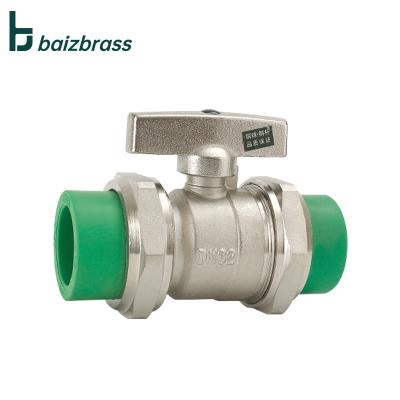 China General PPR Double True Union Ball Valve Brass Forged High Quality PPR Valves for sale