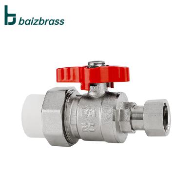 China General Factory Direct Water PPR Female Thread Double Union Brass Ball Valve With Butterfly Handle for sale