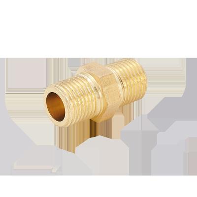 China Brass Hex Nipple Straight Fitting Nipple Adapter Hexagonal Reduced Fittings Nickel Equal Sanitary Plumbing Equal for sale