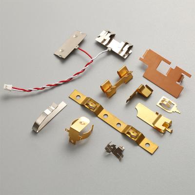 China Custom Brass Electrical Electronics Battery Clip Leaf Spring Contact To PCB for sale