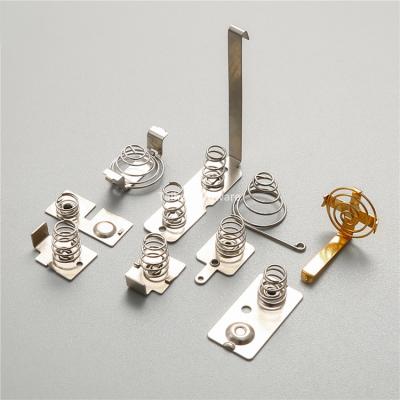 China Gold Plating Brass Spring Clip Electronics Factory OEM Battery Electrical Contact for sale