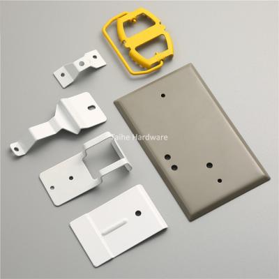 China Factory Custom Yellow Brown White Powder Coat Aluminum Stamping Stamping Bracket for sale