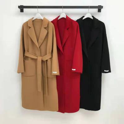 China 2021 autumn and winter women's style woolen overcoat long-cut cashmere coat women's casual sweater coat women's winter loose and warm QUICK DRY for sale