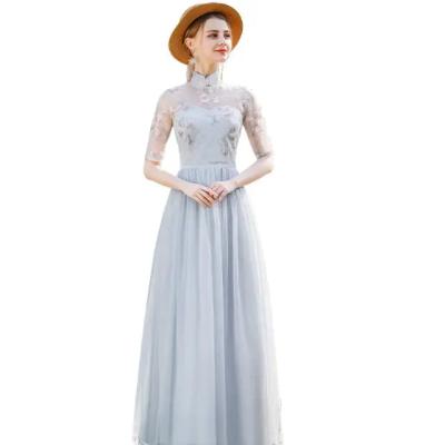 China Anti-Static Chinese High Quality Ceremonial Ball Gown Lace Wedding Dresses White Wedding Dresses Off Shoulder Long Sleeve Women for sale