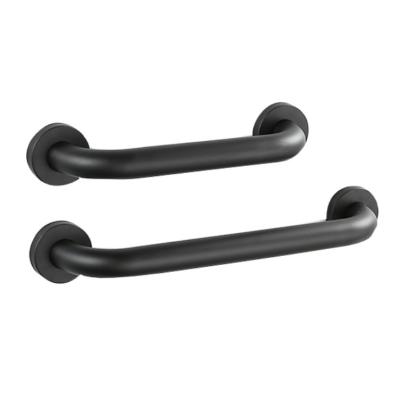 China EUROPEAN Satin Stainless Steel Black Anti Slip Handrail Safety Hospital Pull Handle Support Safety Black Grab Bar For Disable for sale