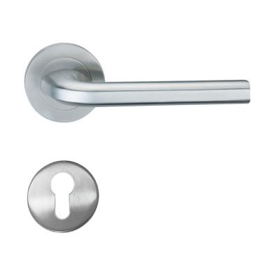 China EUROPEAN high quality internal door levers 304 stainless steel solid lever type door handles for metal steel door for sale