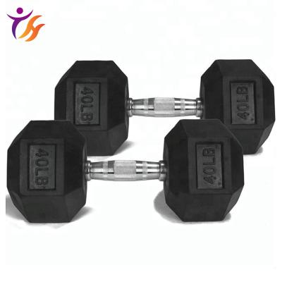 China Factory Direct Rubber Durable Non-slip Using Rubberized Hex Dumbbell Dumbbell for sale