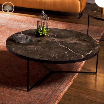 China Vintage Modern Industrial Coffee Table Modern Coffee Table Metal Legs Coffee Table for sale