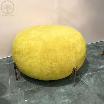 China New Arrival Stainless Steel Basic Modern Fabric Colorful Ottoman Stool for sale