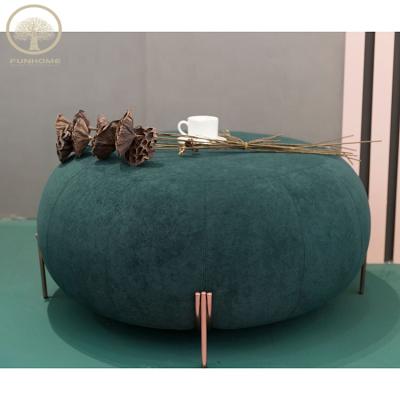 China Modern Crushed Velvet Ottoman Storage Round Hook Ottoman for sale