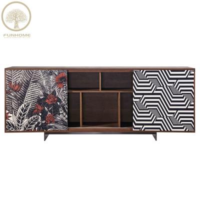 China Modern Living Room Wood Veneer Me Shaped Modern TV Cabinet TV Cabinet for sale