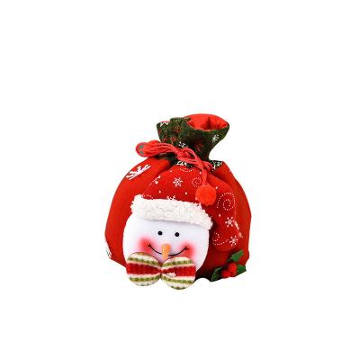 China Santa Sack Christmas Candy Bag 2022 New Christmas Santa Sack Children Xmas Gifts Candy Stocking Bag Exquisite Santa Claus Printed Linen Christmas Candy Bag for sale