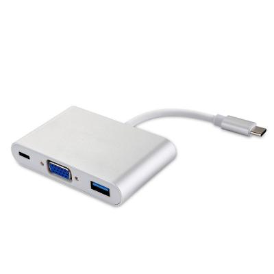 China Tipo C del USB 3,1 al tipo convertidor femenino del monitor USB 3,0 de VGA del adaptador del cargador de C en venta