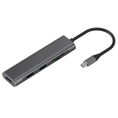 Chine 5 fonctionnels multi dans 1 type l'écart-type Tf d'Usb de hub de C raine l'adaptateur pour le lecteur de cartes en aluminium d'Usb 3,0 de diviseur d'ordinateur portable Adapter Type à vendre