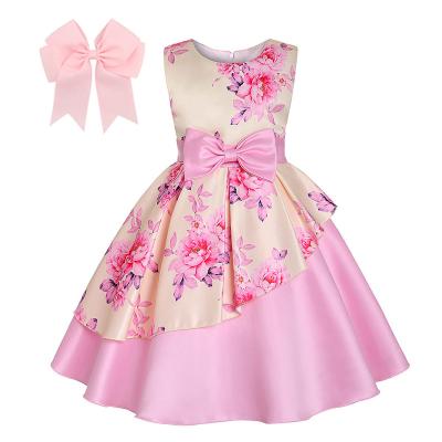 China Polyester and cotton dressy dresses with hair accessories for girls 2 - 10 years old for sale