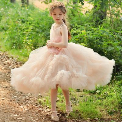 China Handmade nylon and cotton flower birthday dress dresses for kids for sale