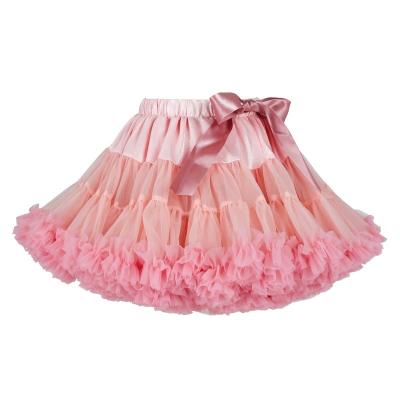 China Nylon and cotton kids fashion rainbow puffy tutu skirt with a bow knot for baby for sale