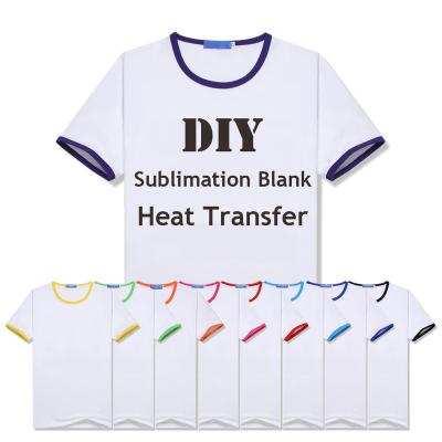 China DIY Modal Sublimation Blank Heat Transfer Printing Modal Contrast Color T-Shirt For Kids for sale