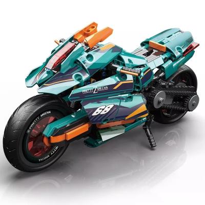 China Amazon Hot Sell Motorcycle Model Newly Designed Realistic Technic Cyber ​​Legoi Motorcycle Model DIY Assembly Building Block Puzzle Toys For Children for sale