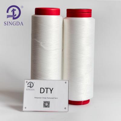 China Anti-pilling Raw White Wholesale 75/144 SD Recycle Polyester DTY Yarn For Knitting Fabric for sale