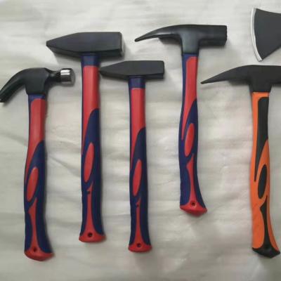 China Professional Mulit-purpose Carbon Steel Hand Tool TPR Handle Powder Stoning Paint Hammer for sale