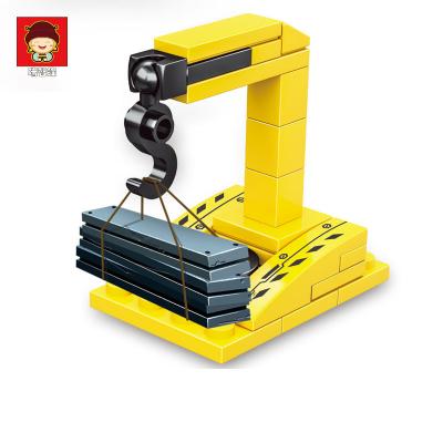 China Toy Building Blocks 43+PCS Crane Building Bricks Educational Toy Educational Block Plastic Technic For Children Gift Wooden Case New Small for sale