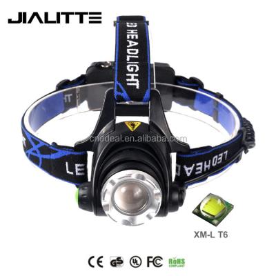 China Jialitte H002 Camping Rechargeable Crees XML T6 18650 Led Headlight Flashlight Aluminum Mount Light for sale