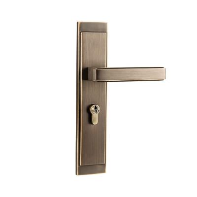 China Long-Lasting Hardware Black door lock, indoor double lever pressing door handle, bathroom, bedroom, kitchen, hardware, simple modern brass handle, loc for sale