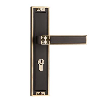 China Long-Lasting Hardware Chinese style wooden door brass door lock home bedroom double pole lock bathroom indoor silent for sale