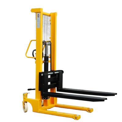 China Goods Lifting Lifting Height 2000kg Loading Capacity 1100-1600mm Portable Mini Manual Stacker Hand Forklift for sale