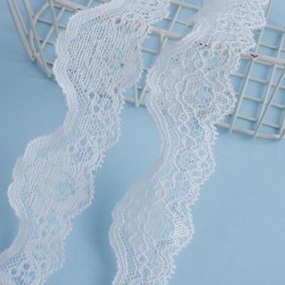 China Viable Hot Selling White Narrow Elastic Lace for sale