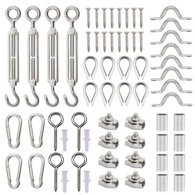 China Heavy Duty 304 and 316 Stainless and Aluminum Hardware Lifting Kit Cable Railing Kit with Dice Screw Eye Ties Carabiner for sale