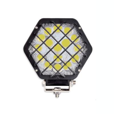 China Aviation Aluminum 6063 Lighting System Modified Car LED Work Hexagon 48w Light Black Universal Waterproof Light for sale