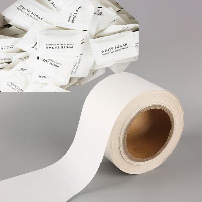 China Disposable 1 Side White Glossy Mirror Coated Wrapping Paper For Sugar Wrapping for sale