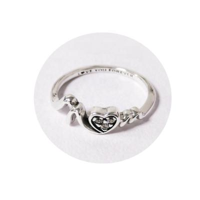 China TRENDY Thailand in China Factory Custom Real S925 Sterling Silver ALE Heart Ring Gift for Mother's Day for sale