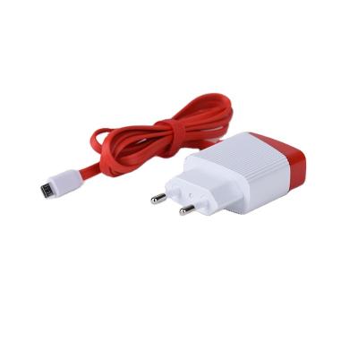 China Cell Phone Mobile Accessories Phone Manufacturers Home Wholesales 5V 2A Mini Dual Usb Wall Charger Micro With Cable for sale