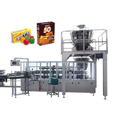 China Automatic Halloween Food Assorted Candy Candy Bulk Vertical Box Cartoning Packing Machine for sale