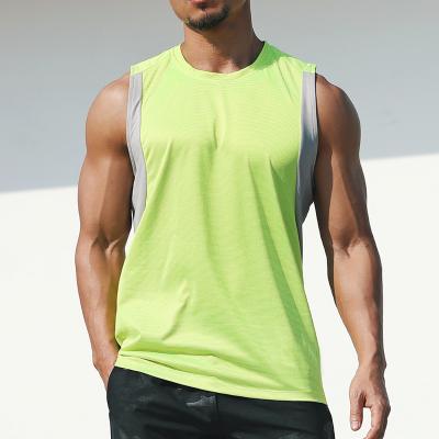 China QUICK DRY basic comfortable men's gym workout color blocking sleeveless tank top for men for sale