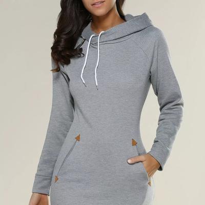 China Breathable Custom Long Sleeve Sweatshirt Dress Women's Long Sweatshirt Dress Hoodie for sale