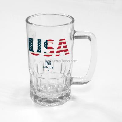 China Viable custom diy empty glass cups large sublimation printing 22oz bar beer mug clear glass coffee mugs for sale