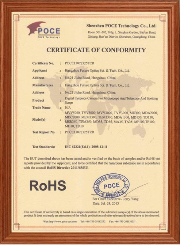 RoHS - Hangzhou Future Optics Sci & Tech Co., Ltd.