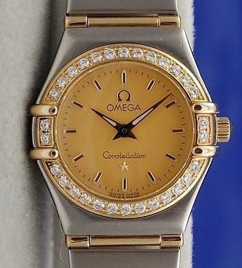 China Ladies Womens Omega Constellation 18K Gold SS Watch DIAMOND BEZEL 1267.10 for sale